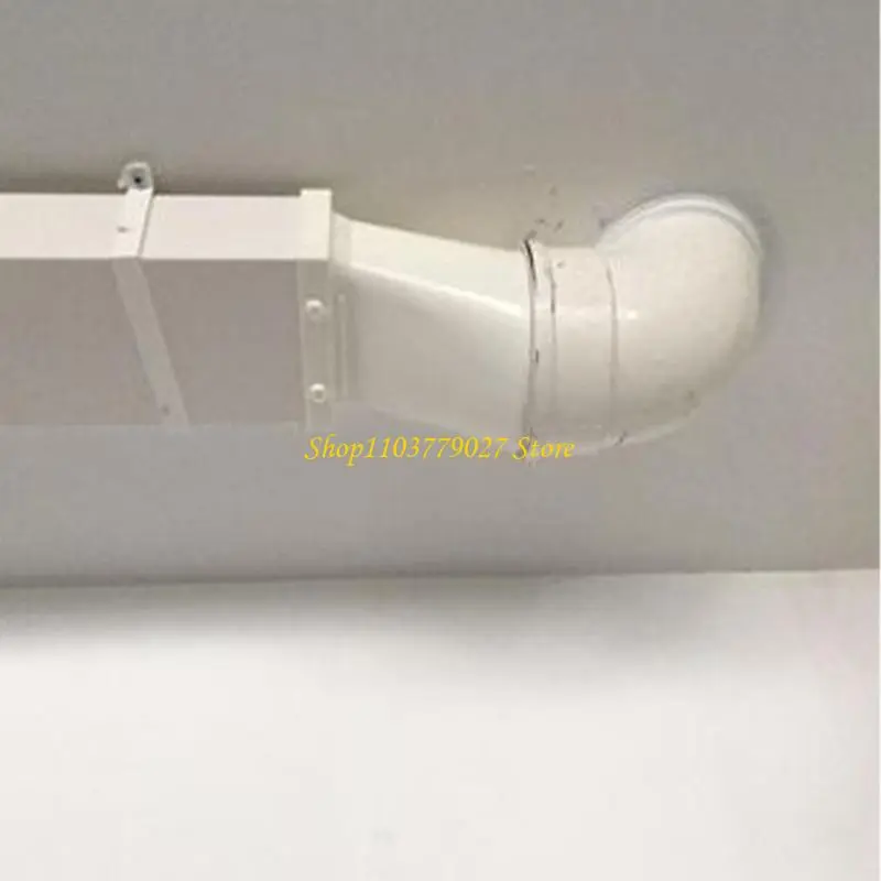 C4DF Flat Plastic Ducting Adaptors to Round Ventilation Duct Converter Easy to Use