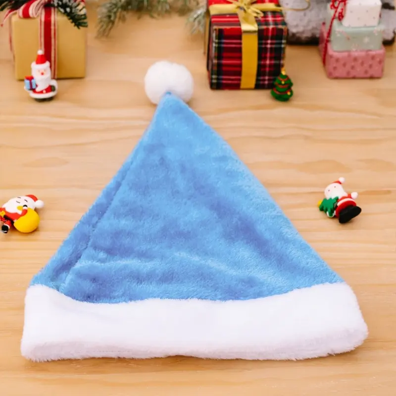 C4DF Christmas Velvet Santa Hat Unisex Comfortable Creatively Multi Color Adult & Kids Christmas Hat for Xmas Holiday Party