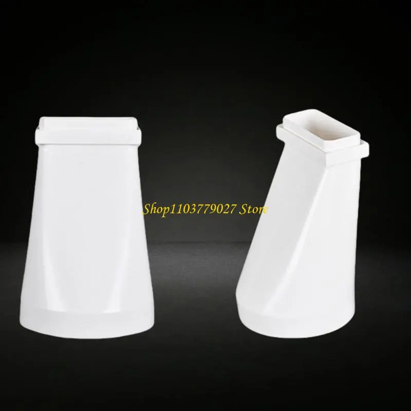 C4DF Flat Plastic Ducting Adaptors to Round Ventilation Duct Converter Easy to Use