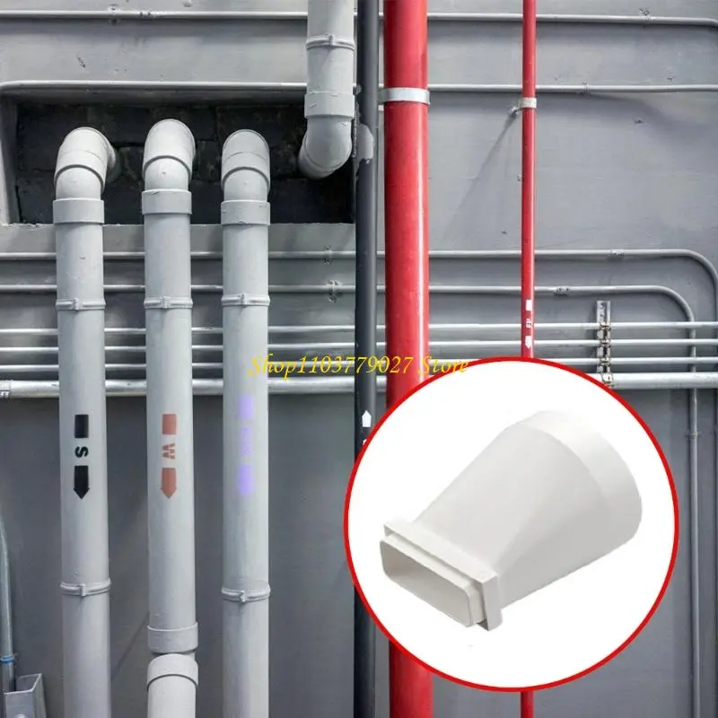 C4DF Flat Plastic Ducting Adaptors to Round Ventilation Duct Converter Easy to Use