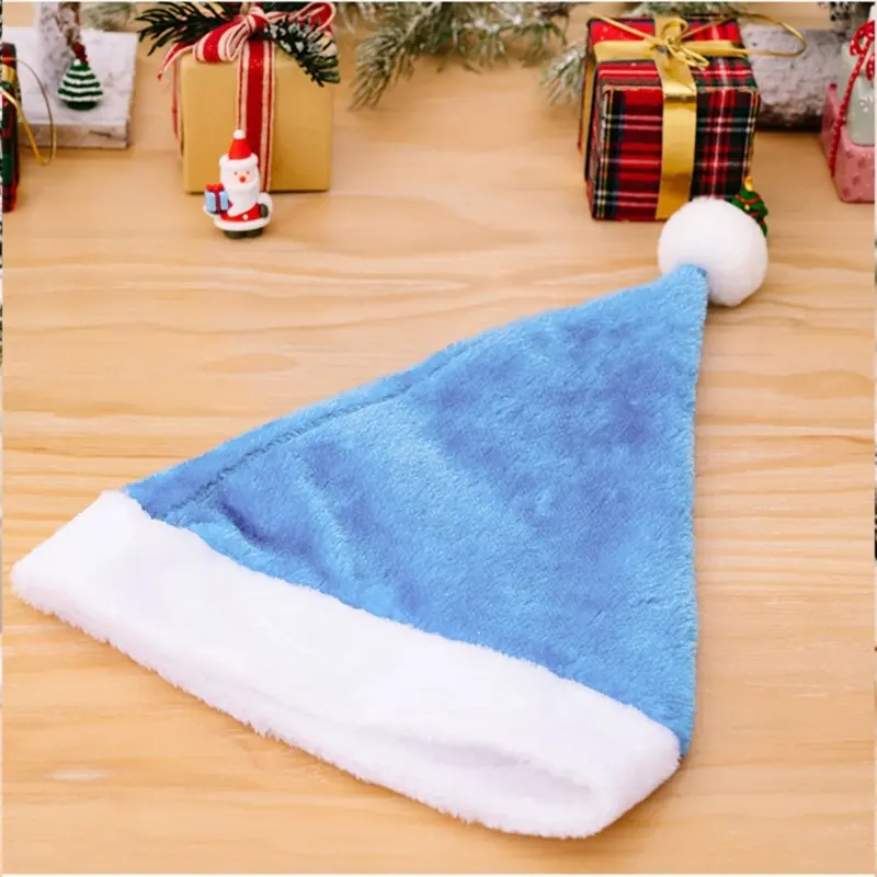C4DF Christmas Velvet Santa Hat Unisex Comfortable Creatively Multi Color Adult & Kids Christmas Hat for Xmas Holiday Party