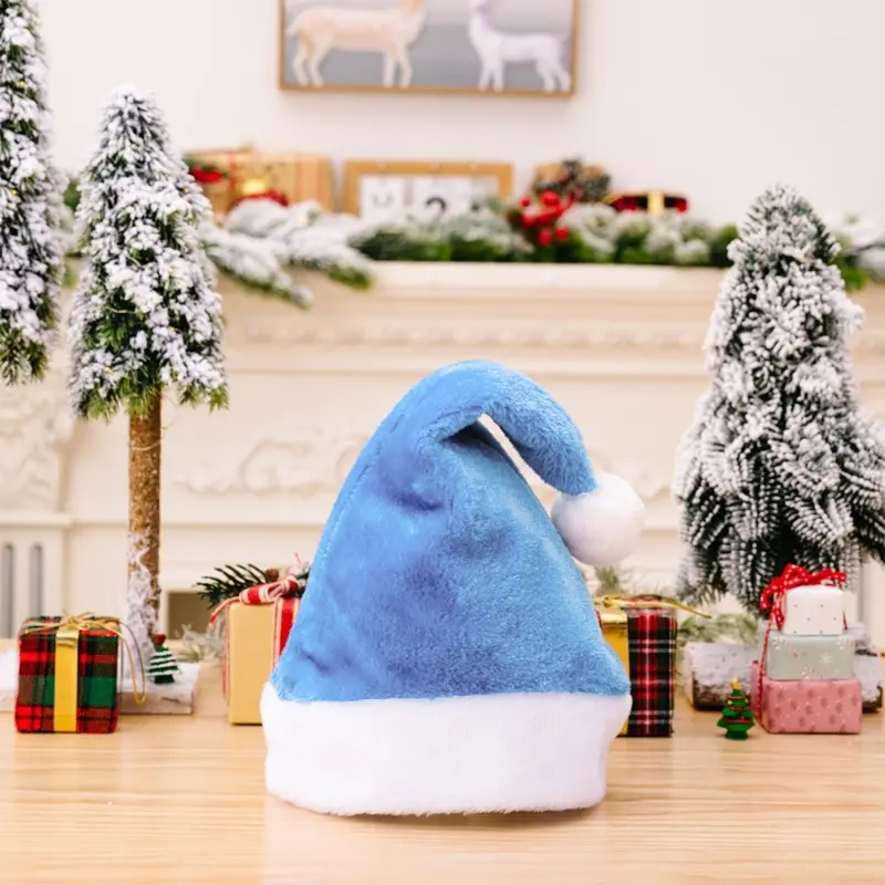 C4DF Christmas Velvet Santa Hat Unisex Comfortable Creatively Multi Color Adult & Kids Christmas Hat for Xmas Holiday Party