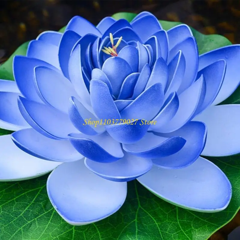 C4DF Realistic Water Lilies Flower Portable Flower for Indoor Outdoors Pond Decors