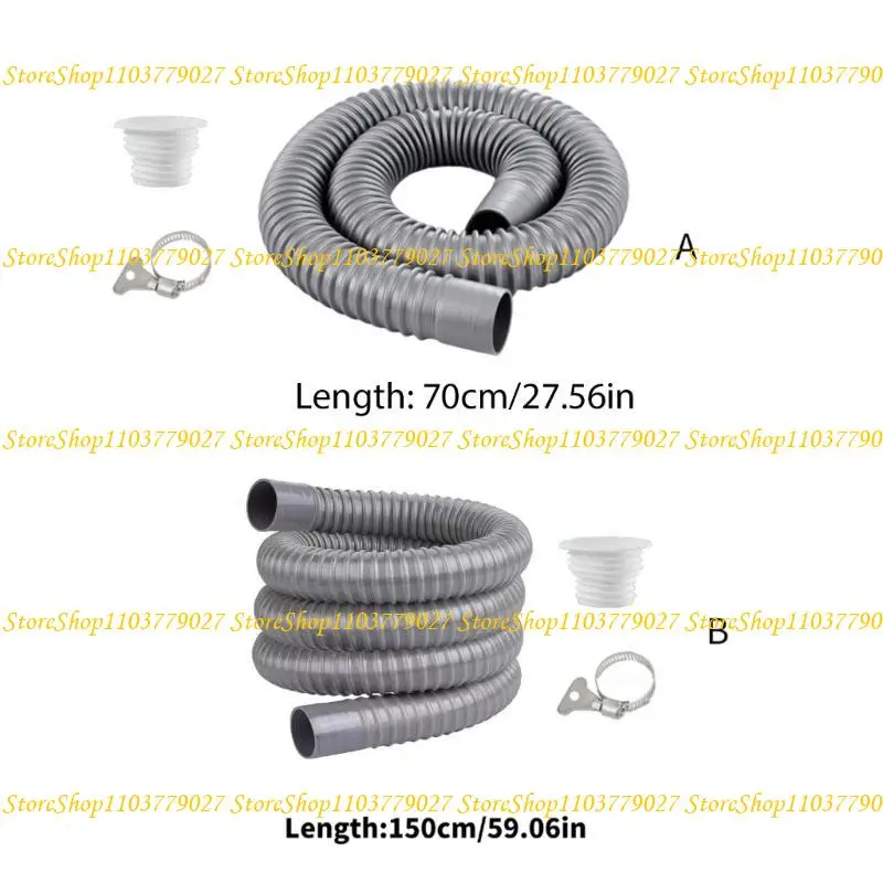 C4DF PVC Drain Hose Easy Install 70cm/100cm Drain Pipe for Bathroom & Kitchen Sinks