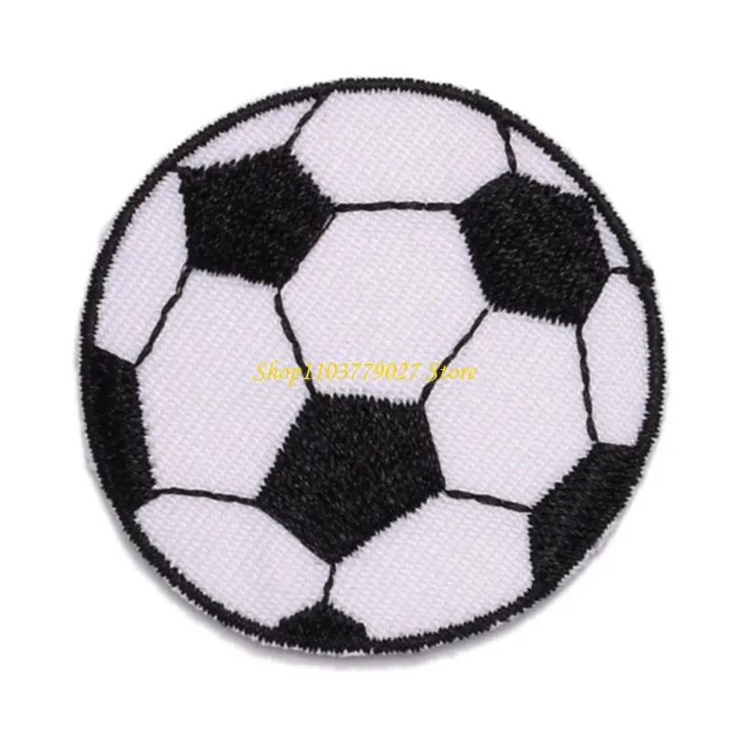 C4DF 12 Pcs/Set Football Iron on Patches Football Embroidered Patches Sew On Appliques for Jeans Skirt