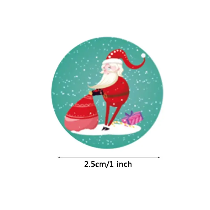 Y1UB Christmas Stickers 500Pcs/roll Handmade Sticker Card Box Package Sealing Stickers for Party Supplies Gift for Boys