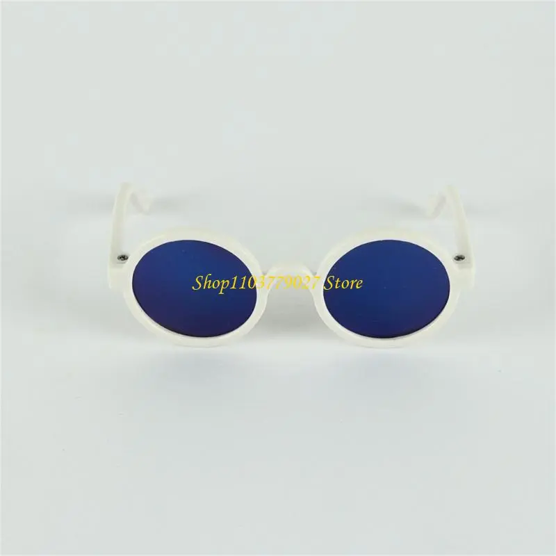 C4DF 2PCS Pet Sunglasses For Cats and Small Breeds Round Frame Glasses Eyewear Photoshooting Props for Cosplay Event
