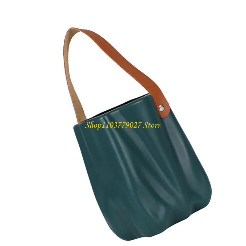 C4DF Creative Flower Arrangement Decorative Vases Elegant Plastic Handbag Flower Vases For Home Decoration Flower Display