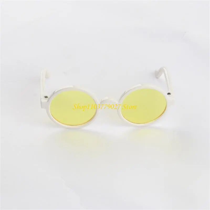 C4DF 2PCS Pet Sunglasses For Cats and Small Breeds Round Frame Glasses Eyewear Photoshooting Props for Cosplay Event