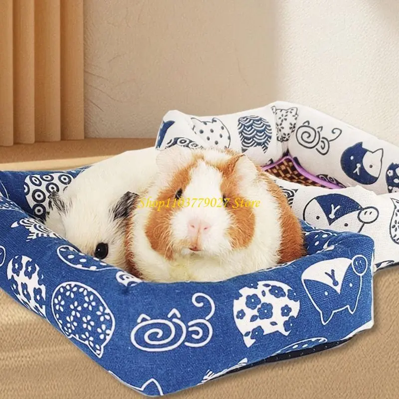 C4DF Hamster Bed Toy Guinea Pigs Toy Hamster Rodents Cushion Soft Woven Bed