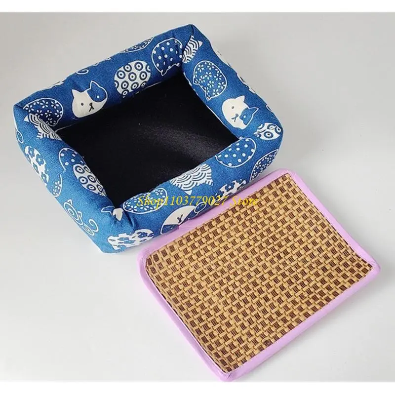 C4DF Hamster Bed Toy Guinea Pigs Toy Hamster Rodents Cushion Soft Woven Bed