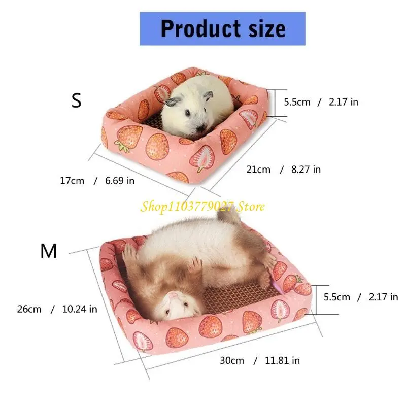 C4DF Hamster Bed Toy Guinea Pigs Toy Hamster Rodents Cushion Soft Woven Bed