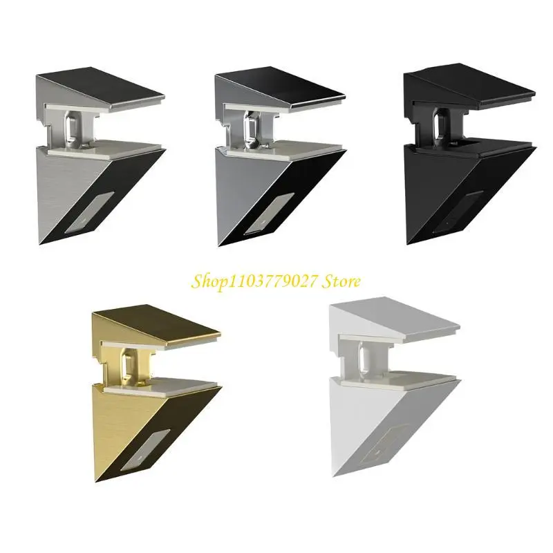 C4DF Adjustable Glass Shelf Brackets Zinc Alloy Wall Holders for Elegant Storage