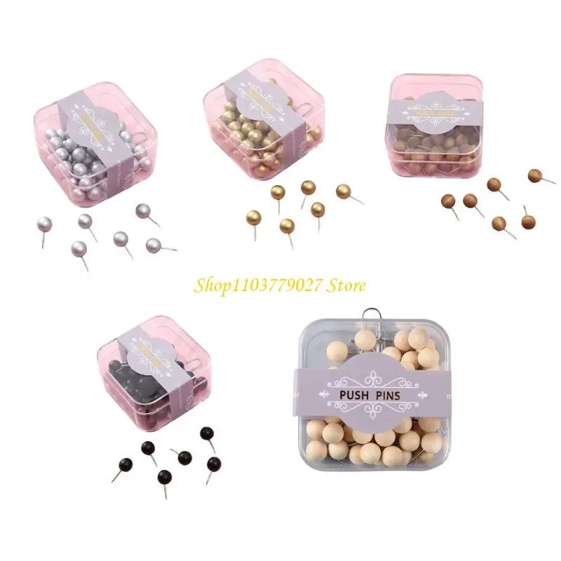 C4DF 50pcs Notice Board Pins Natural Pushpin for Efficient Organization
