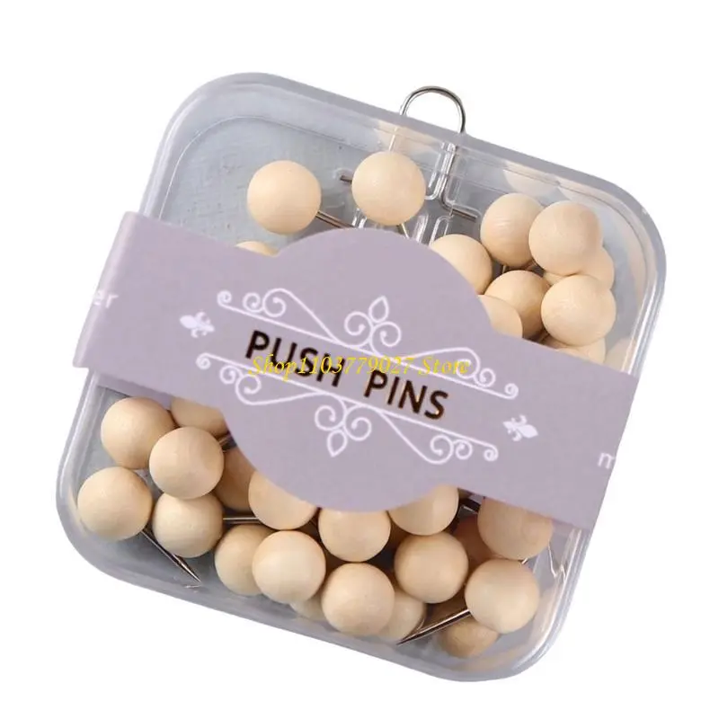 C4DF 50pcs Notice Board Pins Natural Pushpin for Efficient Organization