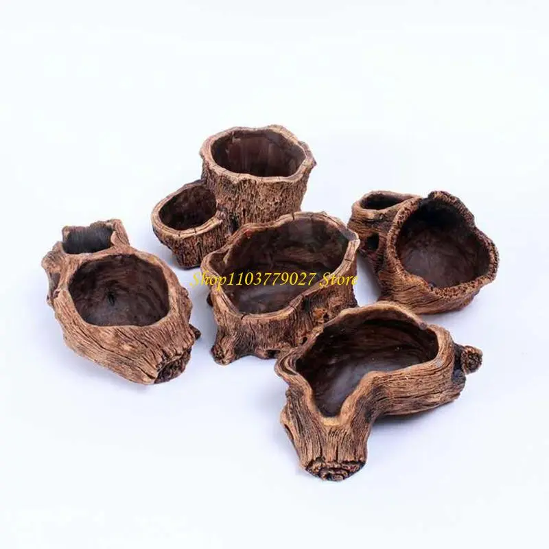 C4DF Ecofriendly Flowerpots Imitation Texture Planter for Balcony Garden Display