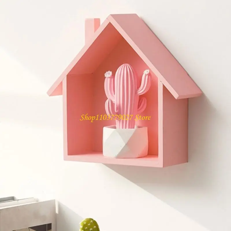 C4DF Houses Display Shelf Sturdy Storage Rack Wall Mounted and Multipurpose for Living Room or Bedroom Organization