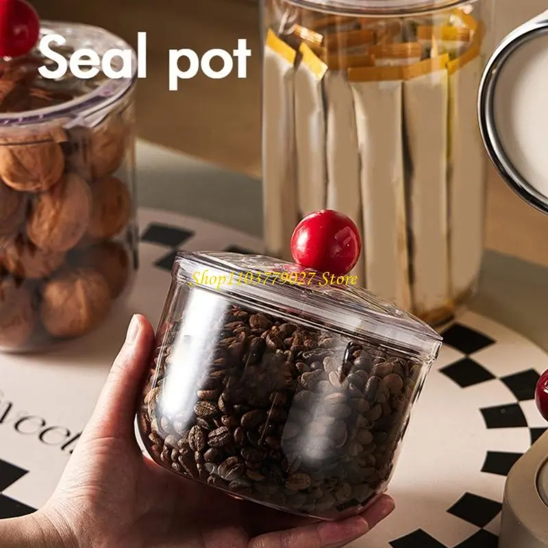 C4DF Clear Airtight Kitchen 900ml Storage Jar For Cookie Snacks And Office Supplies With Plastic Lid