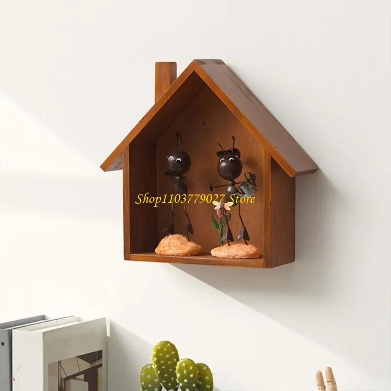 C4DF Houses Display Shelf Sturdy Storage Rack Wall Mounted and Multipurpose for Living Room or Bedroom Organization