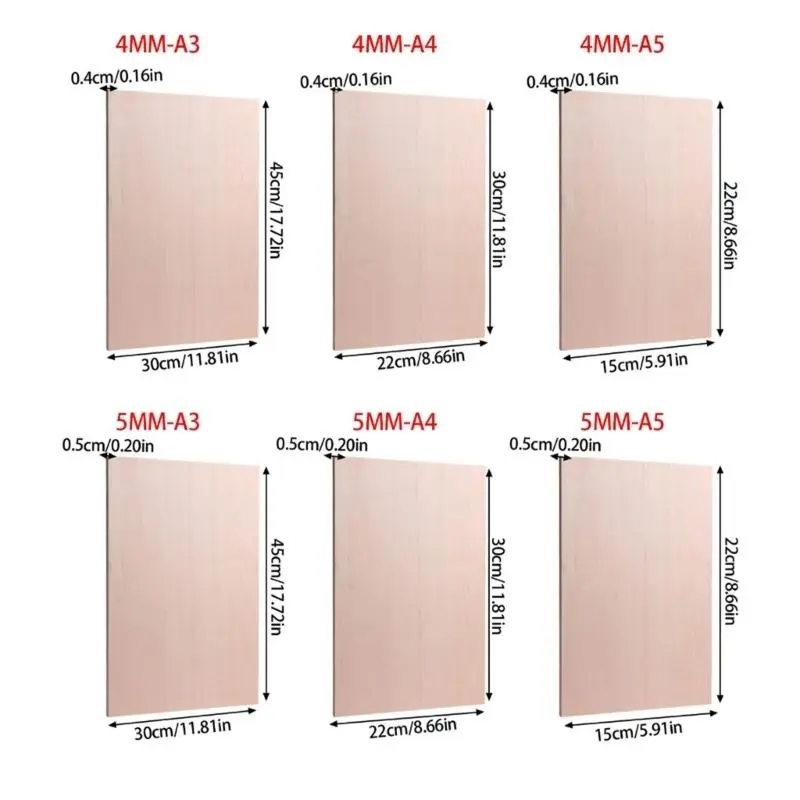 C4DF Unfinished Board Plywood Sheets Rectangular Cutout Sheet for Engraving