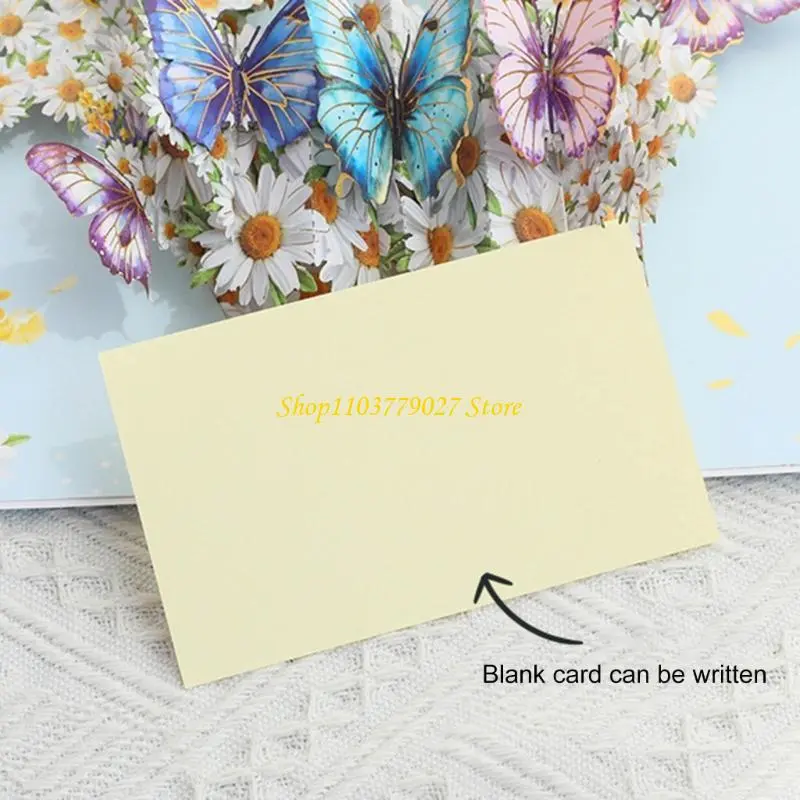 C4DF Unique 3D Birthday Card with Colorful Butterflies and Flowers Handmade Greeting Card with Envelope Anniversary Gift