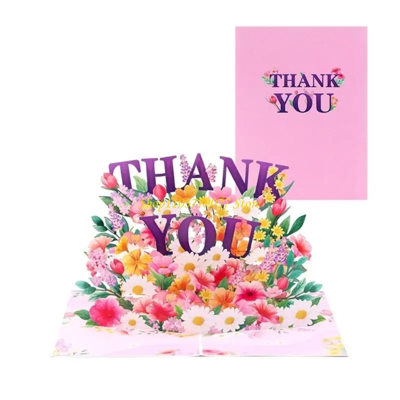 C4DF Unique Flower 3D Surprise Card Greeting Card for Birthday Christmas Mother Day