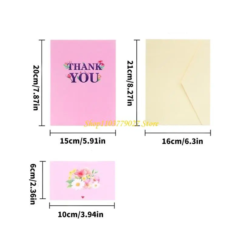 C4DF Unique Flower 3D Surprise Card Greeting Card for Birthday Christmas Mother Day