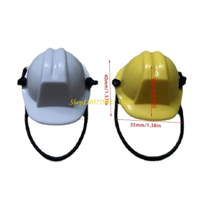 C4DF Adjustable Mini Hard Hat For Small Pet Puppets Lightweight Protective Gear Craft Project Decorations