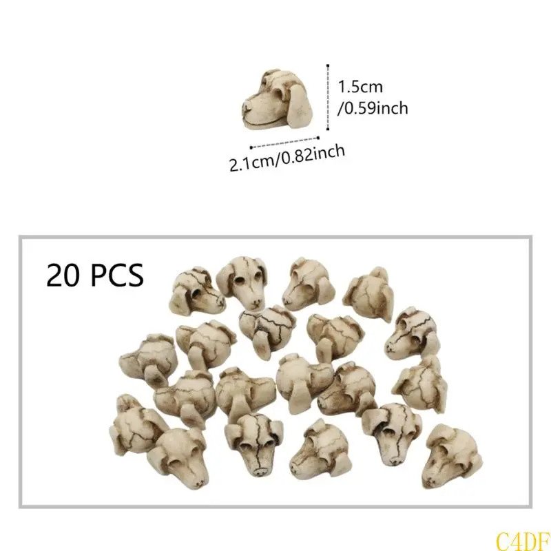 C4DF 20Pieces Dog Skull FlowerPots Decorations for Indoor and Outdoor Use