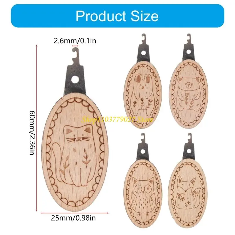 C4DF 2 Pcs Needle Threader with Animal Pattern Needle Threading Tool Embroidery Needle Threader for Woman