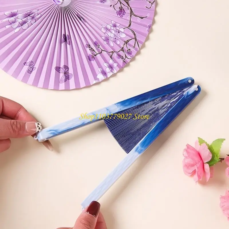C4DF Vintaged Prints Folding Fan Handheld Fan With Pendant with Closure For Weddings And Decorative Purposes
