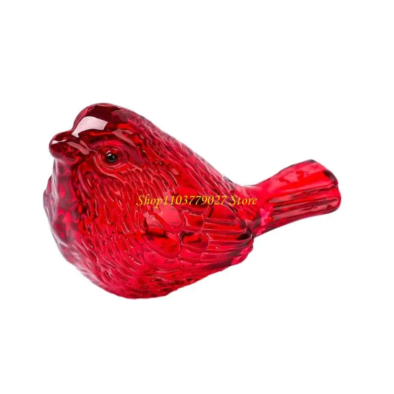 C4DF Delicate Handmade Glass Bird Statue Colorful Home Decoration Gift For Nature Lover