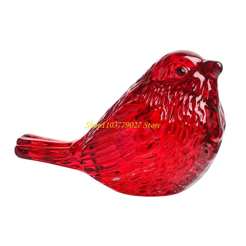 C4DF Delicate Handmade Glass Bird Statue Colorful Home Decoration Gift For Nature Lover