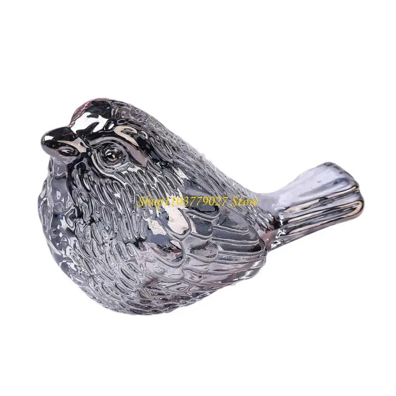 C4DF Delicate Handmade Glass Bird Statue Colorful Home Decoration Gift For Nature Lover