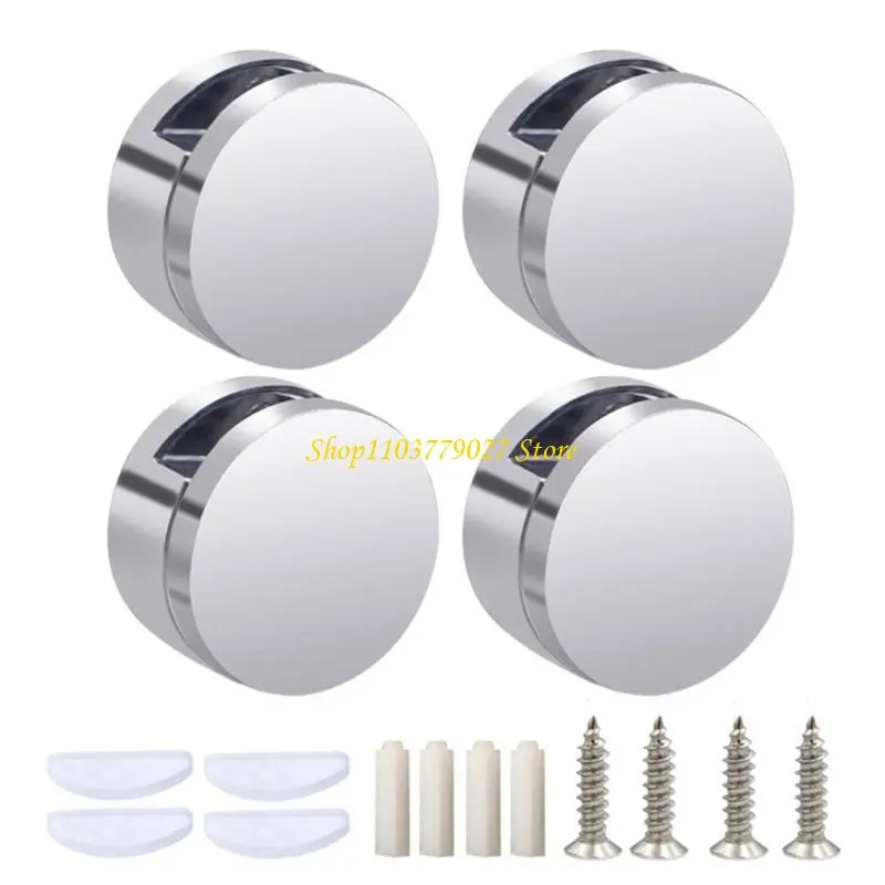C4DF 4pcs Sturdy Zinc Alloy Mirror Holders for Bathroom and Living Room Wall