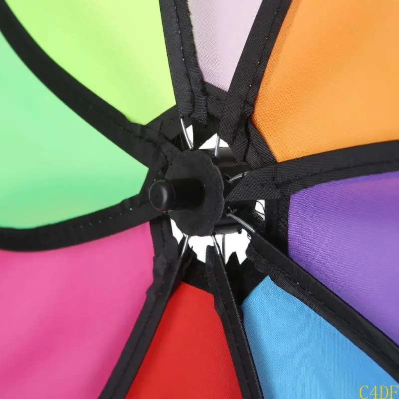 C4DF Windmill Children Kids Garden Decoration 8 Leaves Colorful Outdoors Spinner