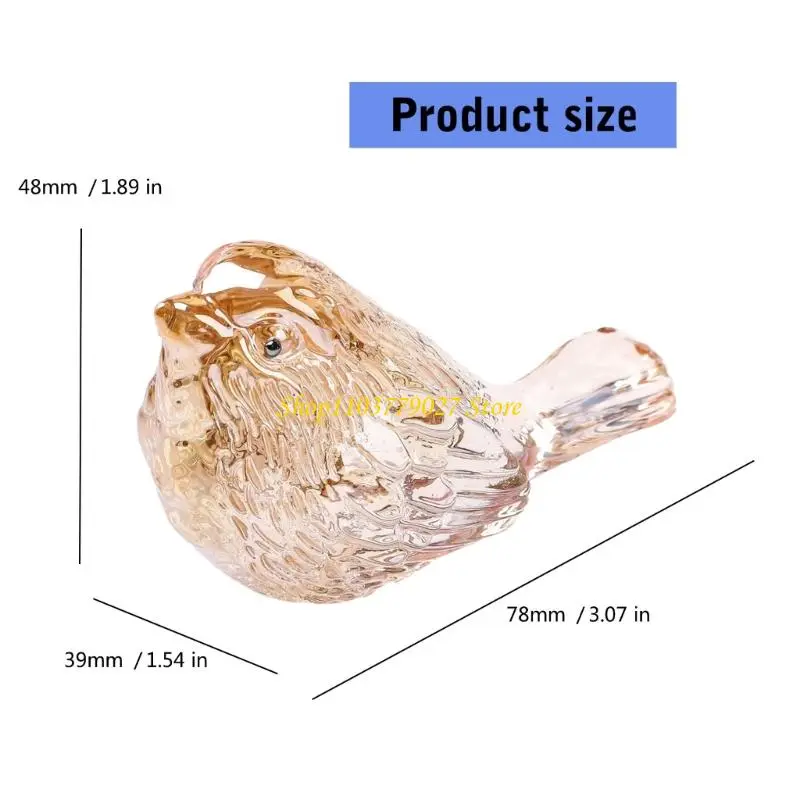 C4DF Delicate Handmade Glass Bird Statue Colorful Home Decoration Gift For Nature Lover