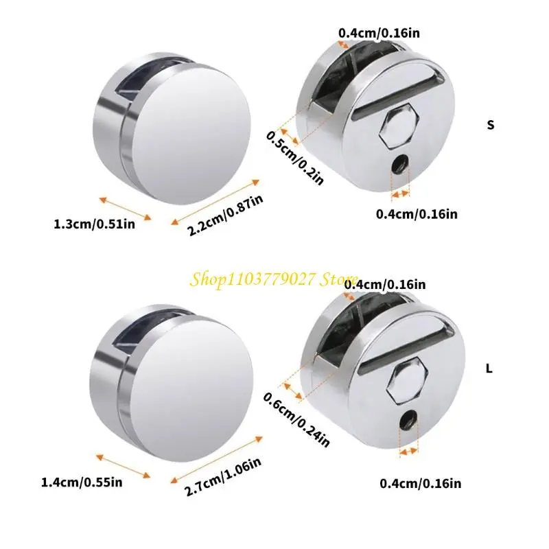 C4DF 4pcs Sturdy Zinc Alloy Mirror Holders for Bathroom and Living Room Wall