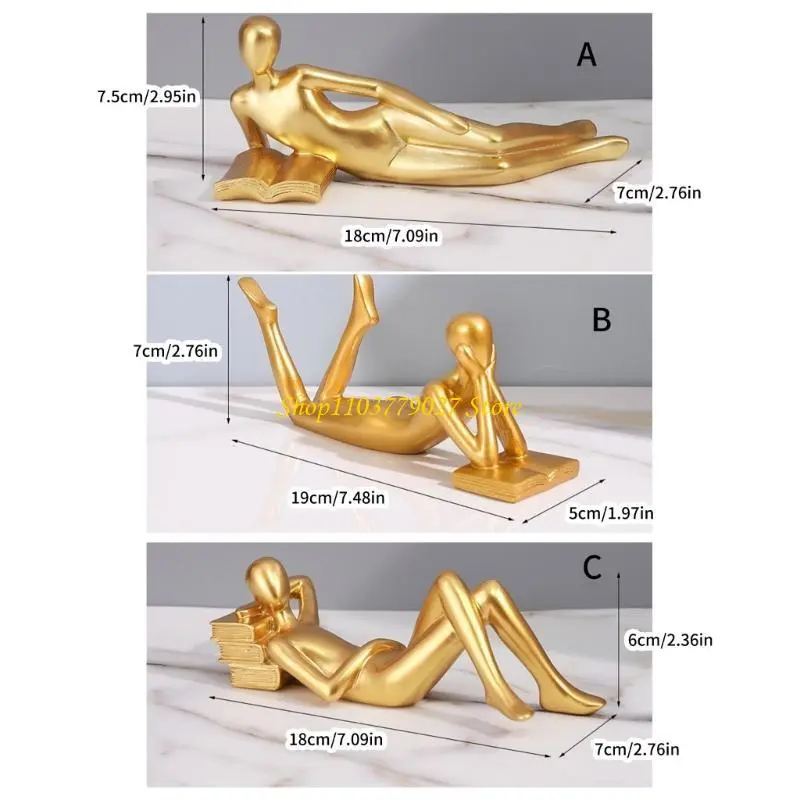 C4DF Statue Modern Abstract Figure Sculpture Resin Statue Home Crafts Decoration