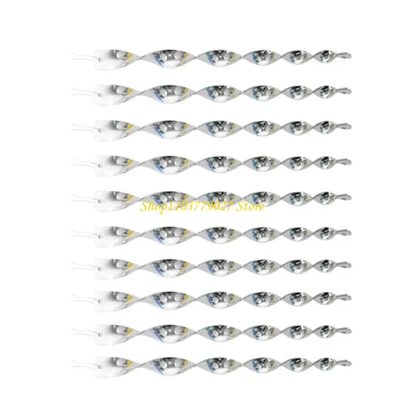 C4DF Rotating Spinner Helical Bird Repeller Reflective Silver Rod Fit for Outdoor Garden Bird Control Easy Installation