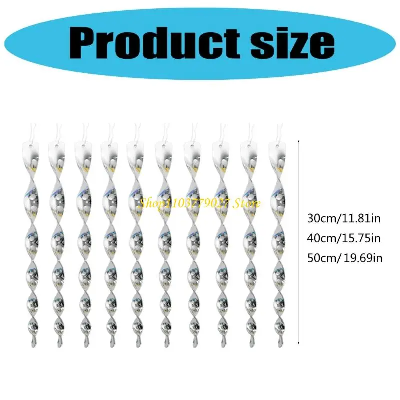 C4DF Rotating Spinner Helical Bird Repeller Reflective Silver Rod Fit for Outdoor Garden Bird Control Easy Installation