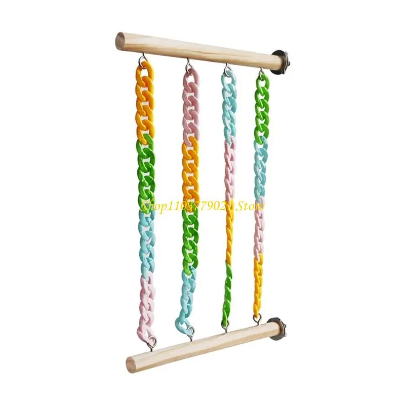C4DF Active Pet Exercise Wooden Climbing Rack Swing For Sugar Gliders And Birds Cage