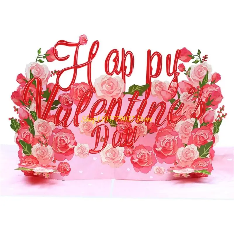C4DF 3D Valentines Day Card with Envelope Valentines Greeting Card Valentines Supplies for Husband Wife Men Women Anniversary