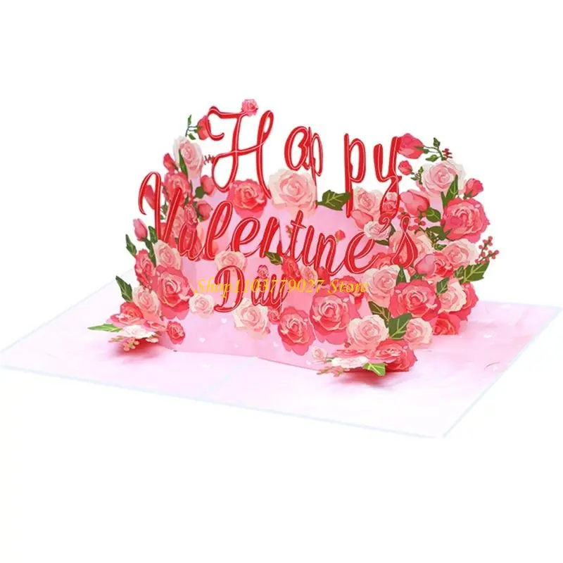 C4DF 3D Valentines Day Card with Envelope Valentines Greeting Card Valentines Supplies for Husband Wife Men Women Anniversary