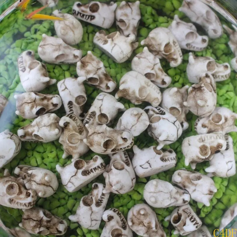 C4DF 20Pcs Dragon Skeletons Head Ornaments for Garden and Home Decoration