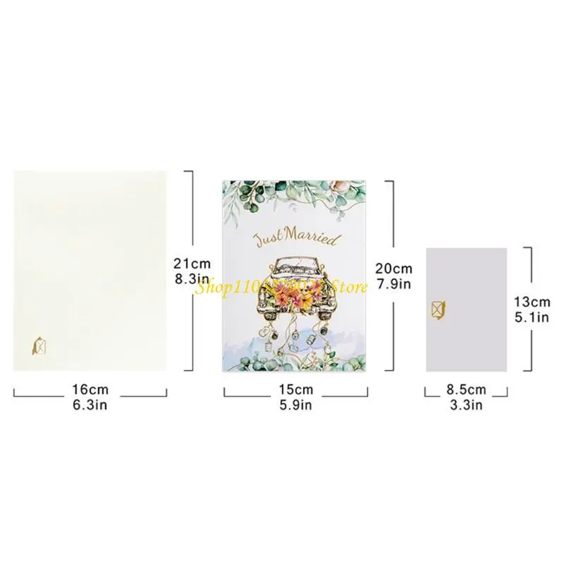 C4DF 3D Popup Blessing Card Handmade Valentine's Day Greeting Card with Envelope Foldable Paper Anniversary Invitation Card