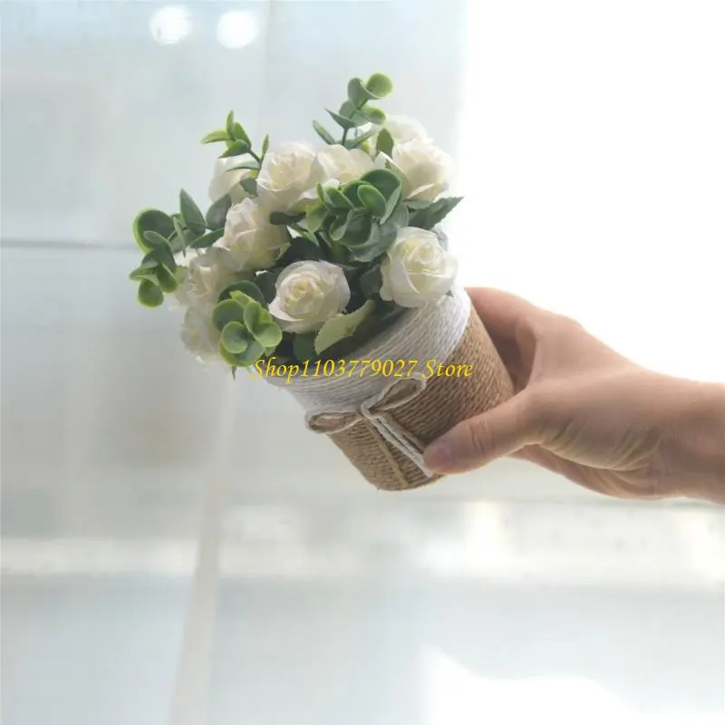 C4DF Faux Florals Arrangement in Pots Potted Plant for Stylish Home and Office Use