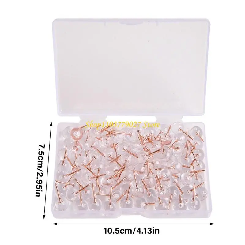 C4DF Elegant Rose Gold Pushpins Metal Point Pins for Creative Projects & Displays