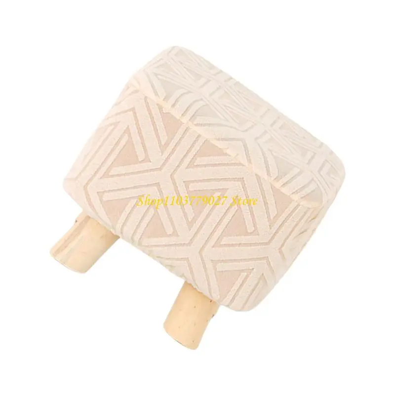C4DF Machine Washable Footrest Foot Stool Cover Stretches Fabric Durability Slipcover