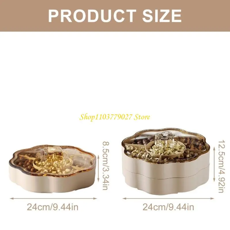 C4DF Candy Container with Compartments Plastic Dry Fruit Storage Box Home Decoration